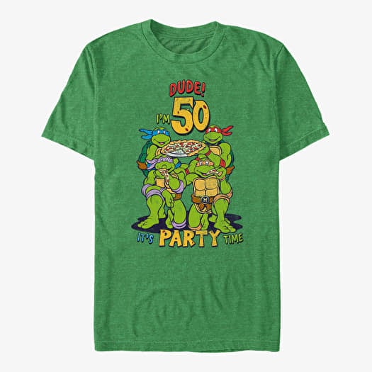 T-shirt Merch Nickelodeon Teenage Mutant Ninja Turtles - Ninja Birthday 50 Unisex T-Shirt Retro Heather Green