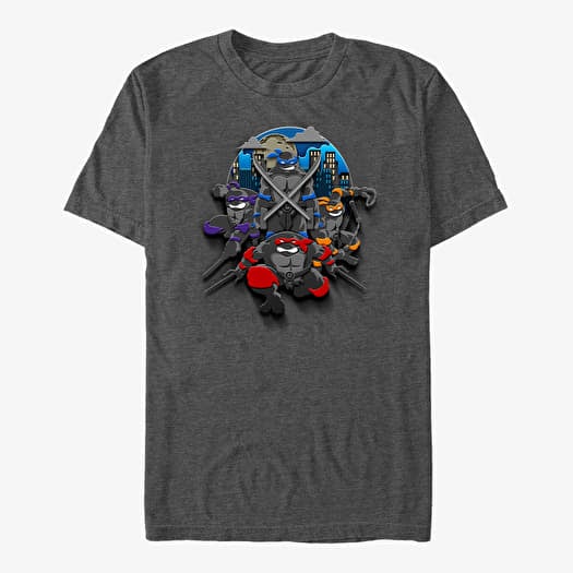 Merch Nickelodeon Teenage Mutant Ninja Turtles - Heroes in a Half shell Unisex T-Shirt Dark Heather Grey