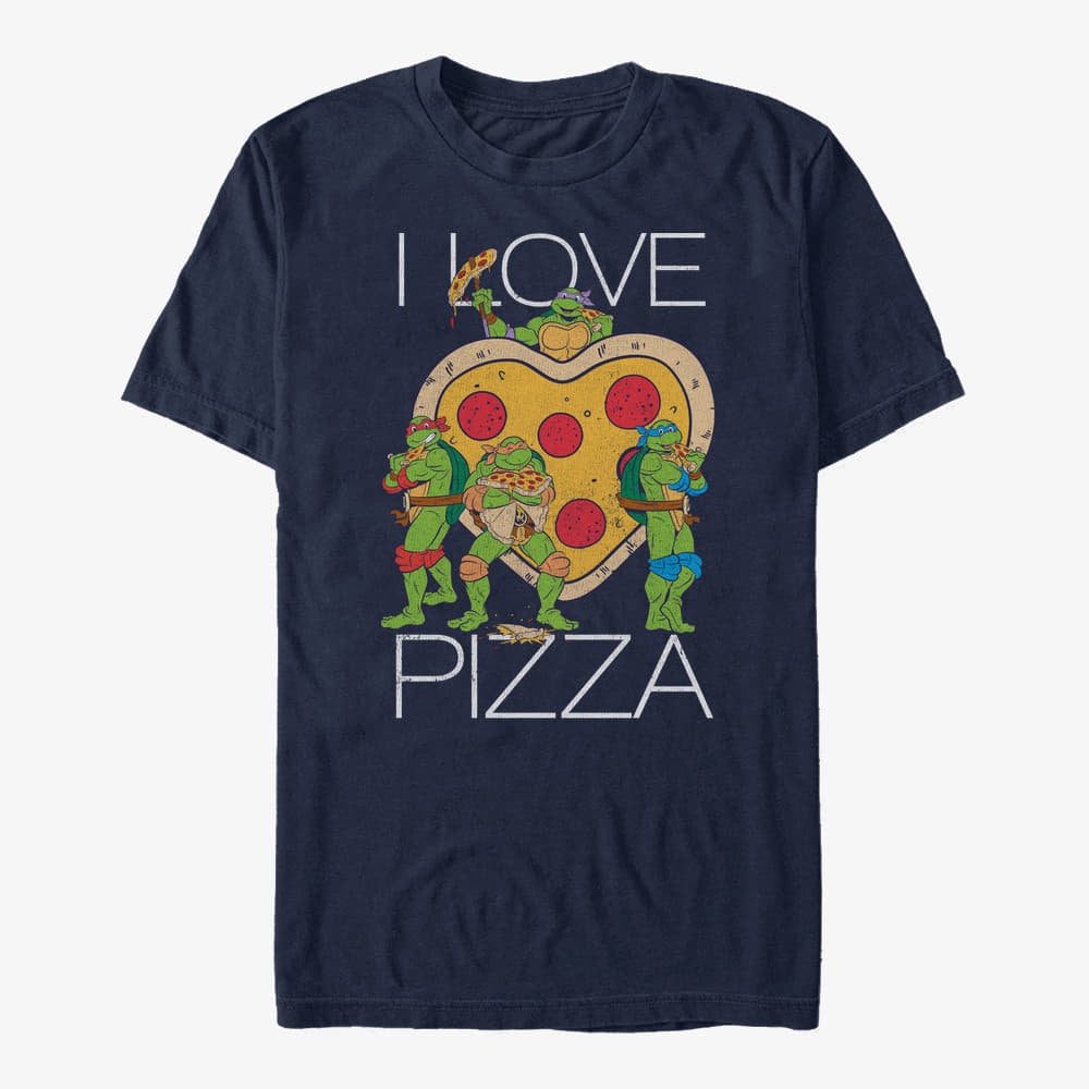 T-Shirts Merch Nickelodeon Teenage Mutant Ninja Turtles - Pizza Turtle Unisex T-Shirt Navy Blue