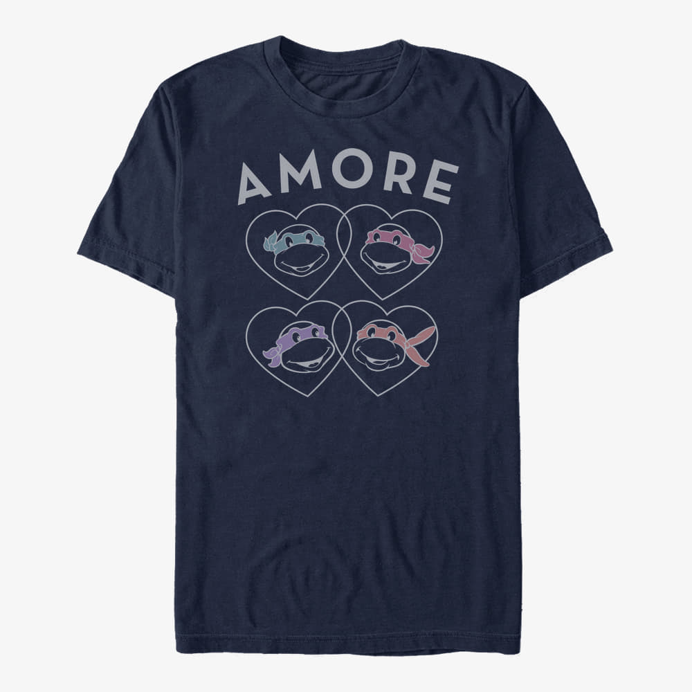 majice kratkih rukava Merch Nickelodeon Teenage Mutant Ninja Turtles - AMORE Unisex T-Shirt Navy Blue
