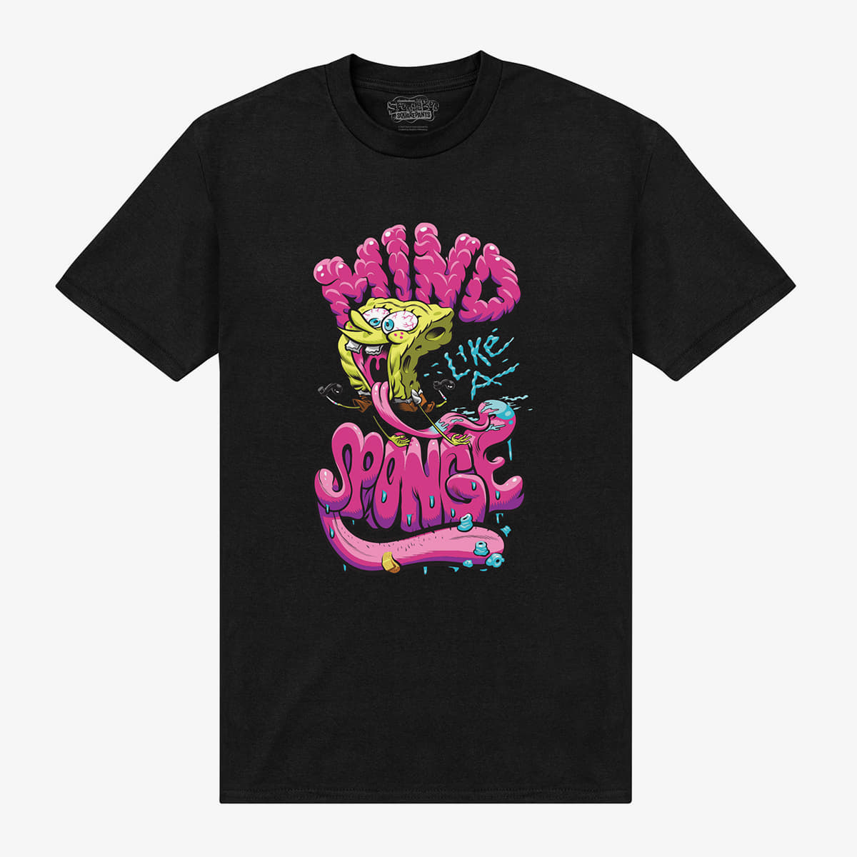 T-Shirts Merch Park Agencies - SpongeBob SquarePants Mind Sponge Unisex T-Shirt Black