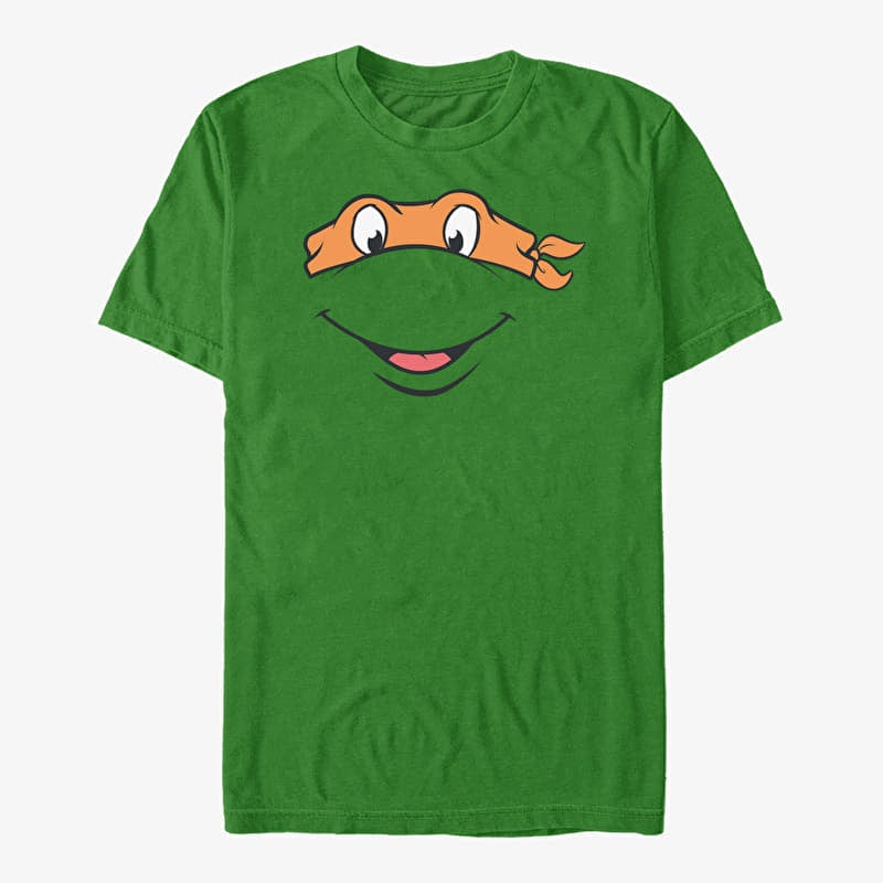 Tričko Merch Nickelodeon Teenage Mutant Ninja Turtles - Mike Face Unisex T-Shirt Kelly Green