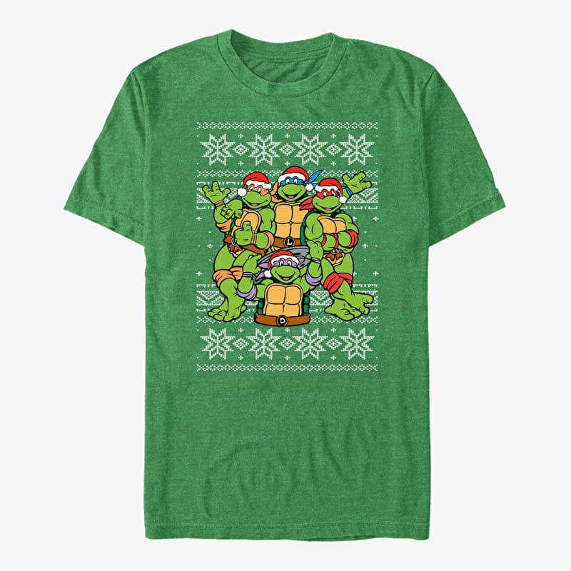 Tričko Merch Nickelodeon Teenage Mutant Ninja Turtles - Ugly On Top Unisex T-Shirt Retro Heather Green
