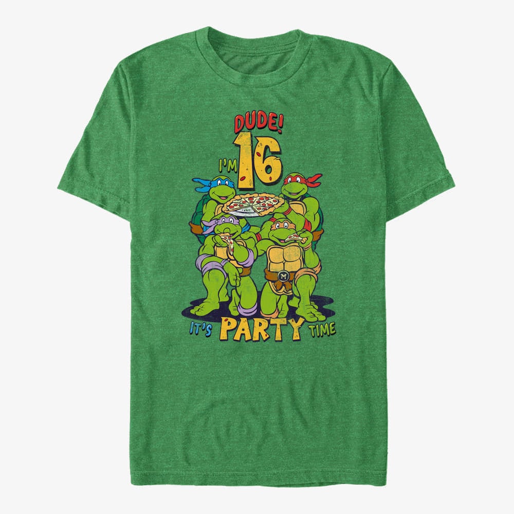 T-shirts Merch Nickelodeon Teenage Mutant Ninja Turtles - Ninja Birthday 16 Unisex T-Shirt Retro Heather Green