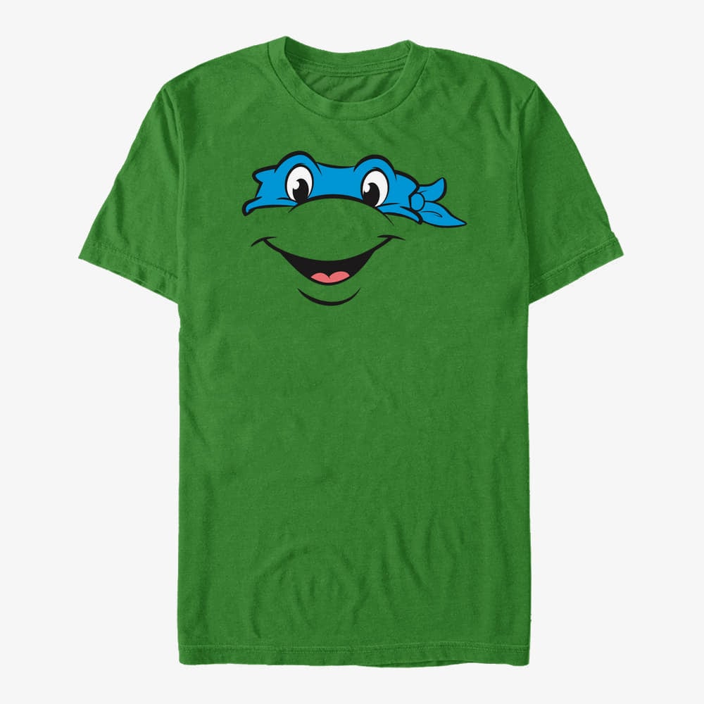 T-shirts Merch Nickelodeon Teenage Mutant Ninja Turtles - Leo Big Face Unisex T-Shirt Kelly Green