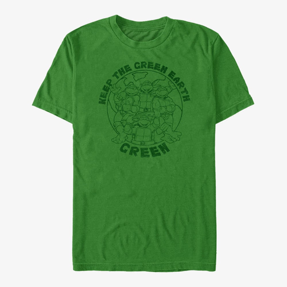 T-shirts Merch Nickelodeon Teenage Mutant Ninja Turtles - Green Earth Unisex T-Shirt Kelly Green