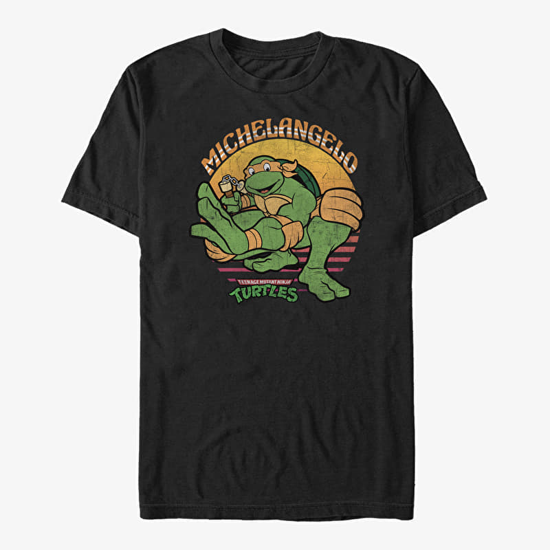 T-krekls Merch Nickelodeon Teenage Mutant Ninja Turtles - Mikey Sun Unisex T-Shirt Black