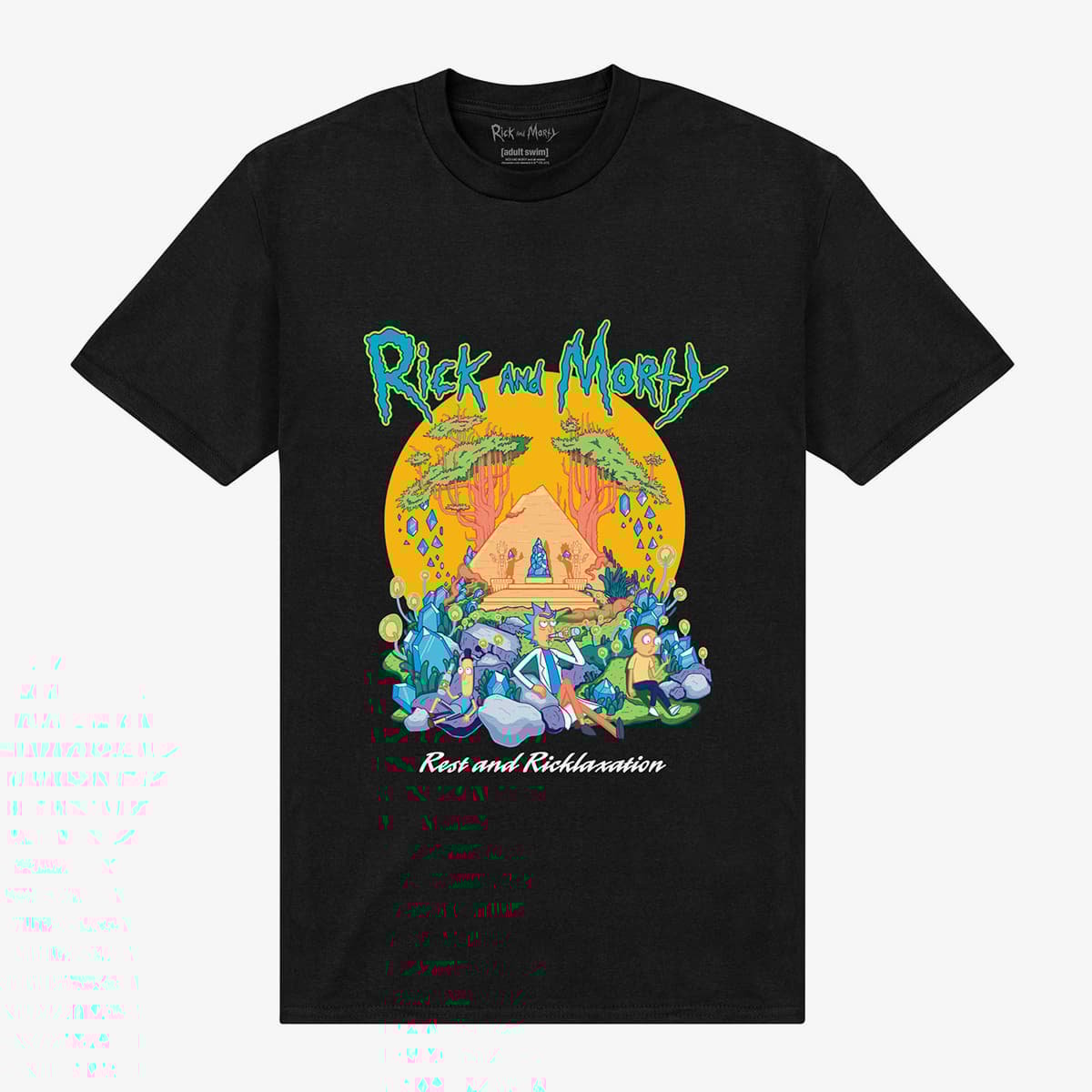 T-paidat Merch Park Agencies - Rick and Morty Pyramid Unisex T-Shirt Black