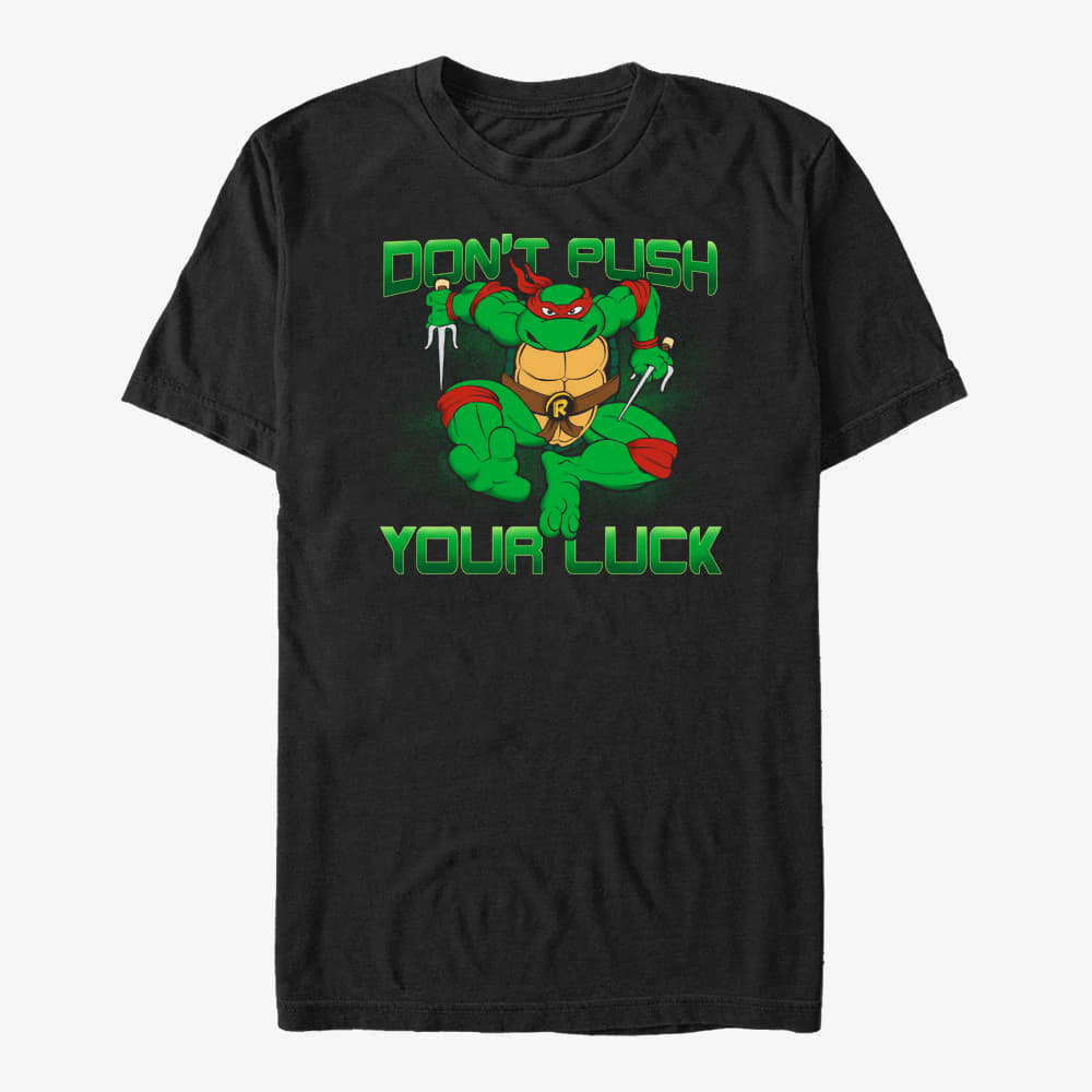 majice kratkih rukava Merch Nickelodeon Teenage Mutant Ninja Turtles - Don't Push Your Luck Unisex T-Shirt Black