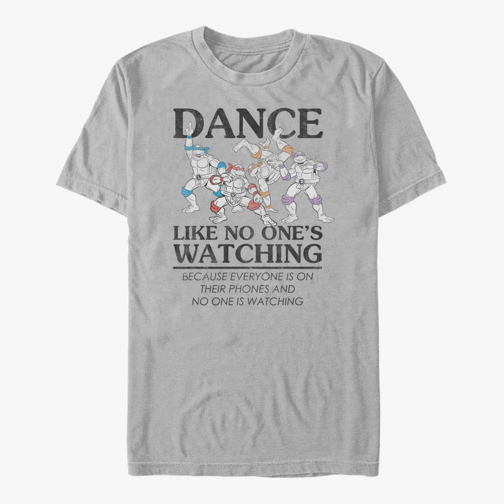 T-shirts Merch Nickelodeon Teenage Mutant Ninja Turtles - DANCE LIKE NO ONES WATCHING Unisex T-Shirt Ash Grey