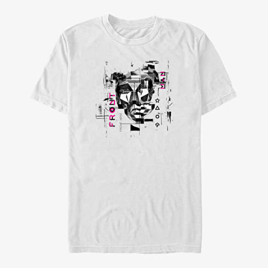 Marškinėliai Merch Netflix Squid Game - Distorted Front Man Unisex T-Shirt White