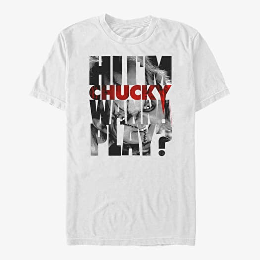 Tričko Merch NBCU Chucky - Wanna Play Unisex T-Shirt White