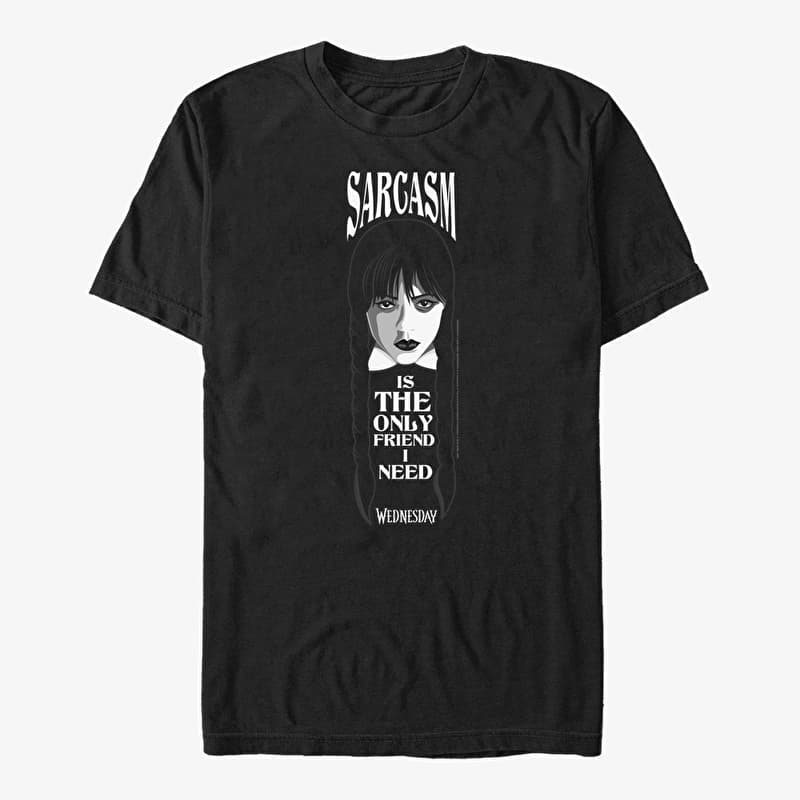 Merch MGM Wednesday - SARCASM ONLY FRIEND Unisex T-Shirt Black