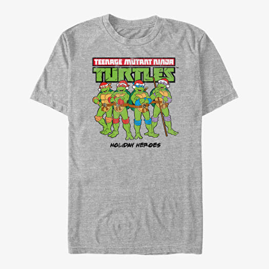 T-shirt Merch Nickelodeon Teenage Mutant Ninja Turtles - Christmas Logo Unisex T-Shirt Heather Grey