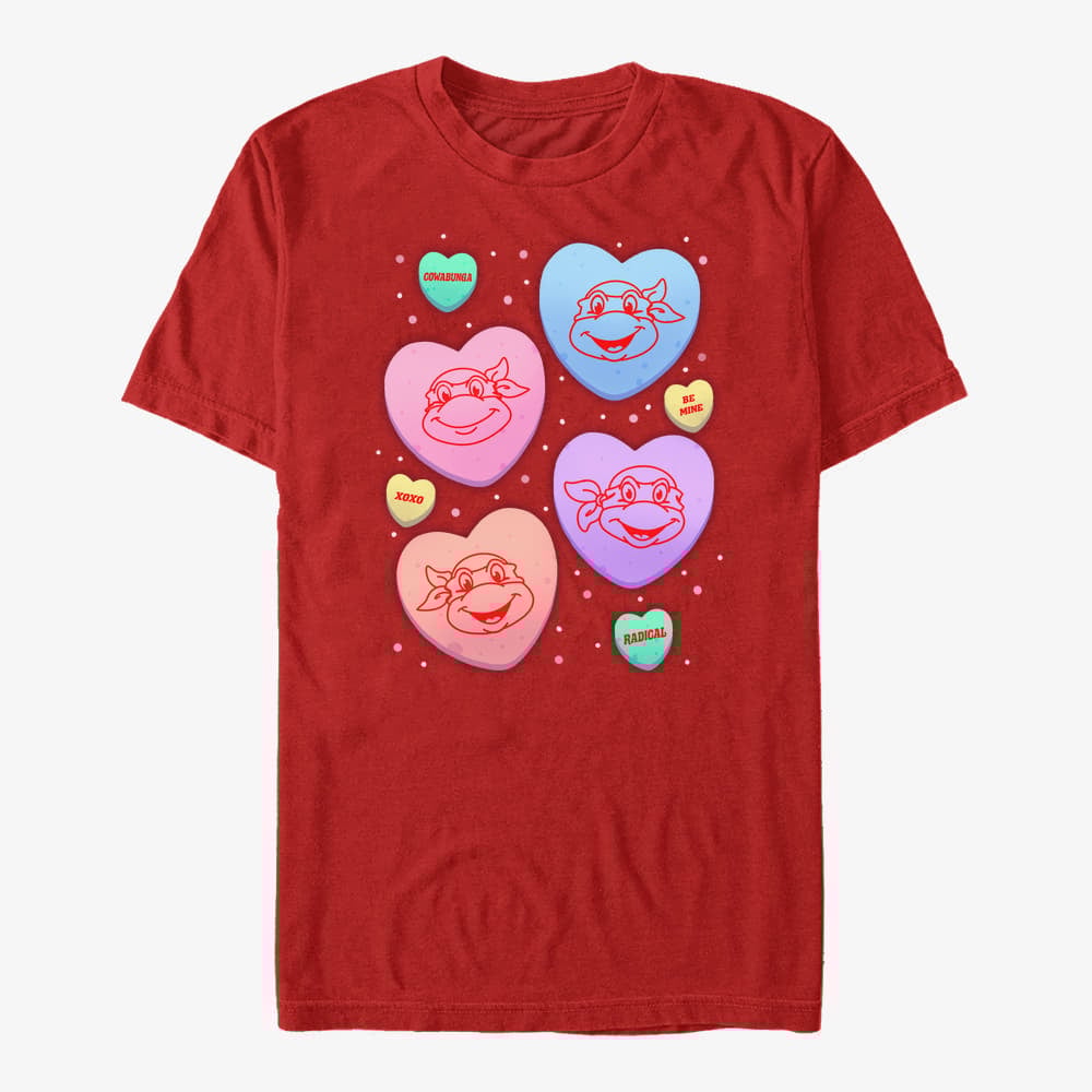 T-shirts Merch Nickelodeon Teenage Mutant Ninja Turtles - CandyHeart Turtles Unisex T-Shirt Red