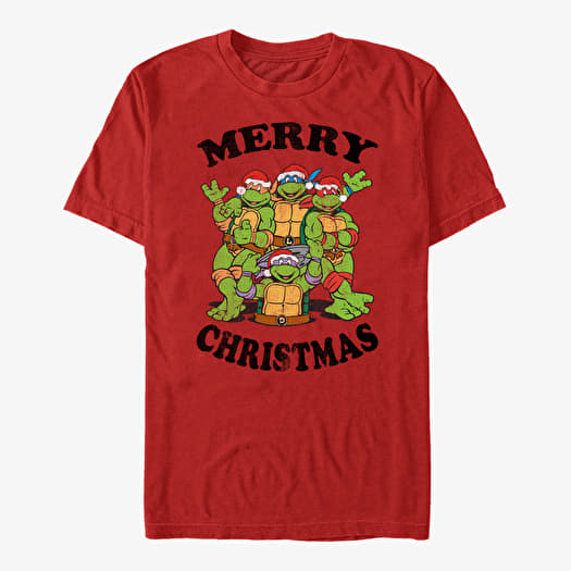 Marškinėliai Merch Nickelodeon Teenage Mutant Ninja Turtles - Group Christmas Unisex T-Shirt Red