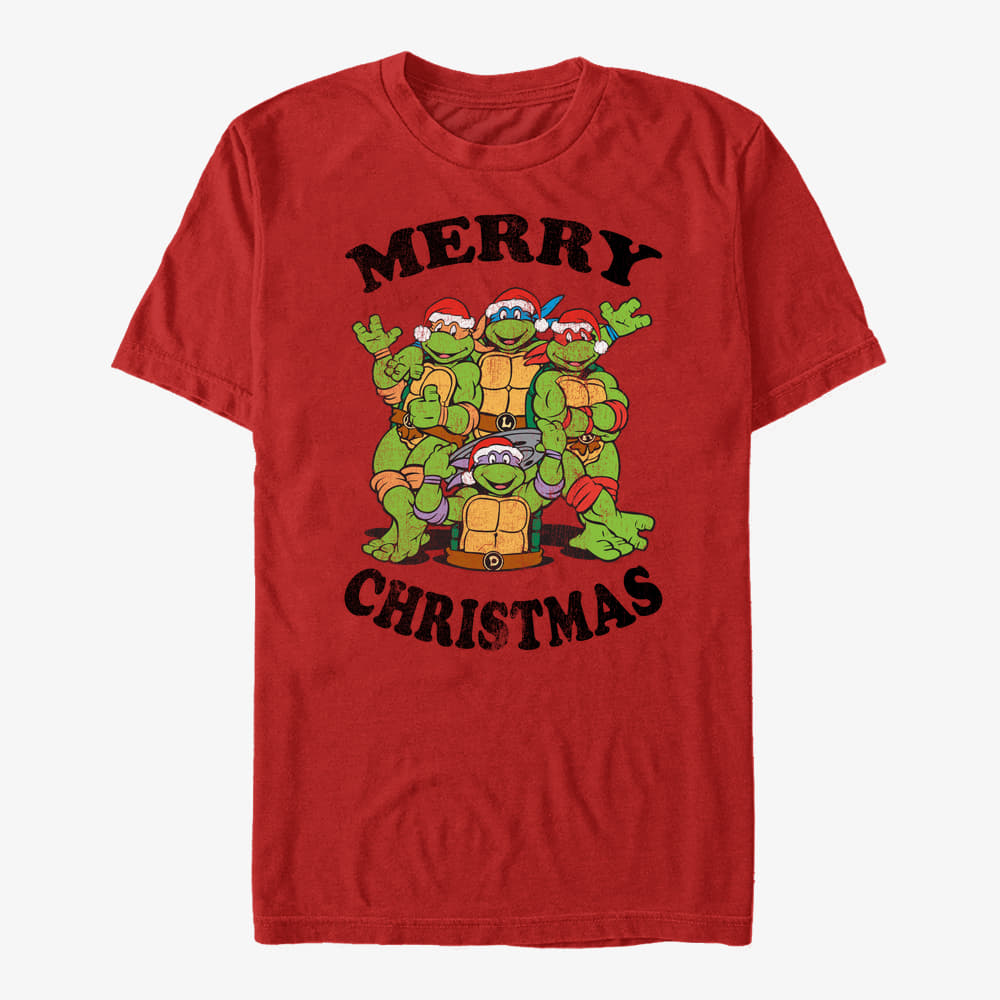 T-shirts Merch Nickelodeon Teenage Mutant Ninja Turtles - Group Christmas Unisex T-Shirt Red