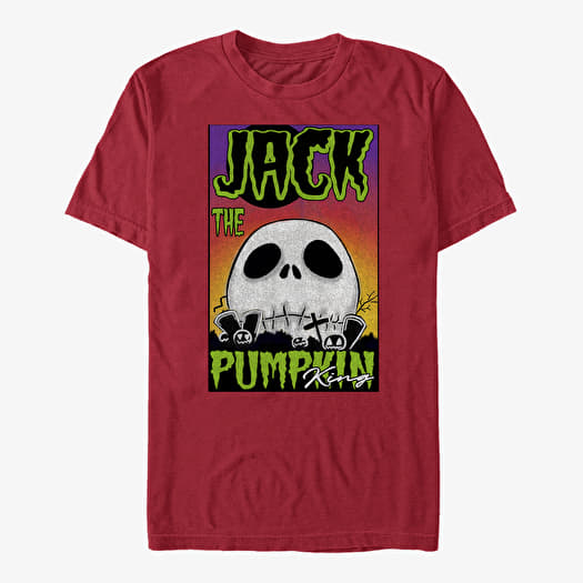Тениска Merch Disney Nightmare Before Christmas - JACK BIG SKULL Unisex T-Shirt Brick Red