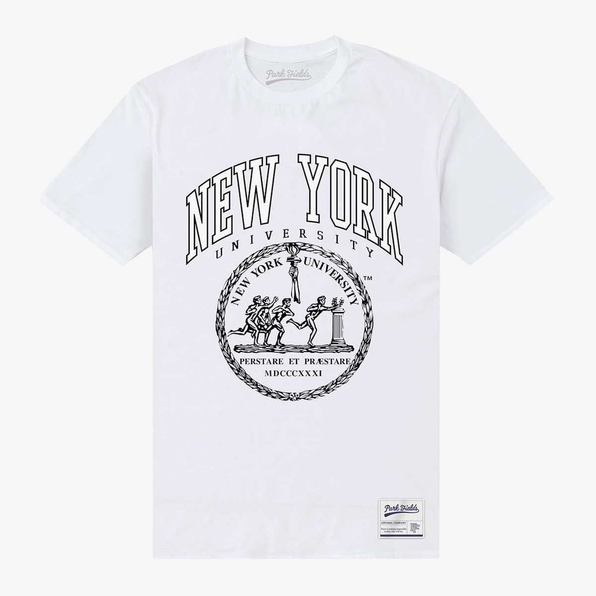 T-Shirts Merch Park Agencies - New York University Crest Unisex T-Shirt White
