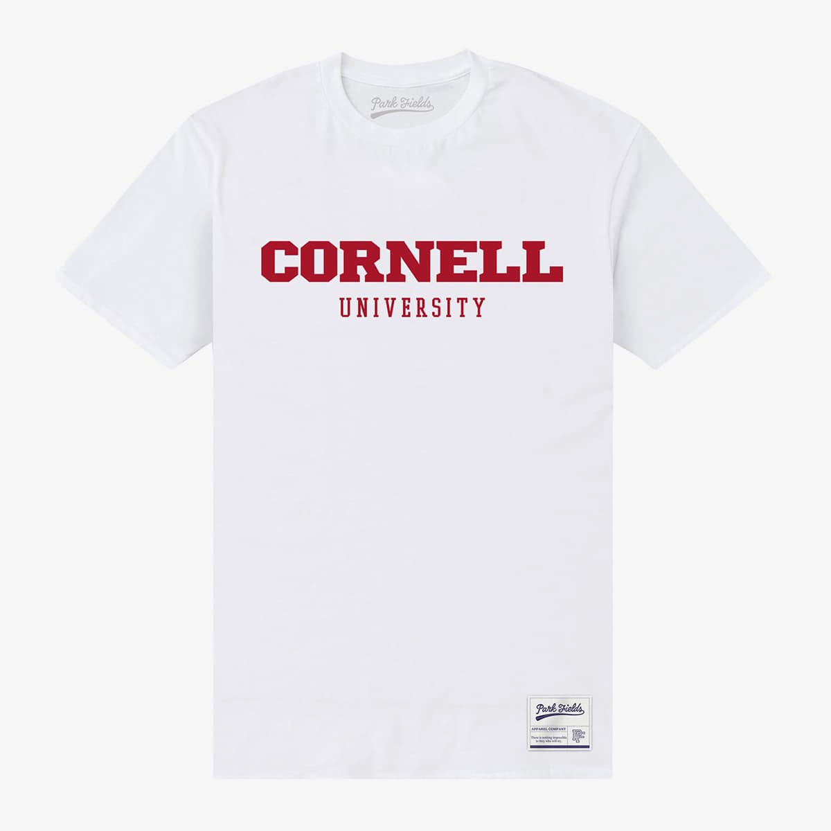 Marškinėliai Merch Park Agencies - Cornell University Script Unisex T-Shirt White