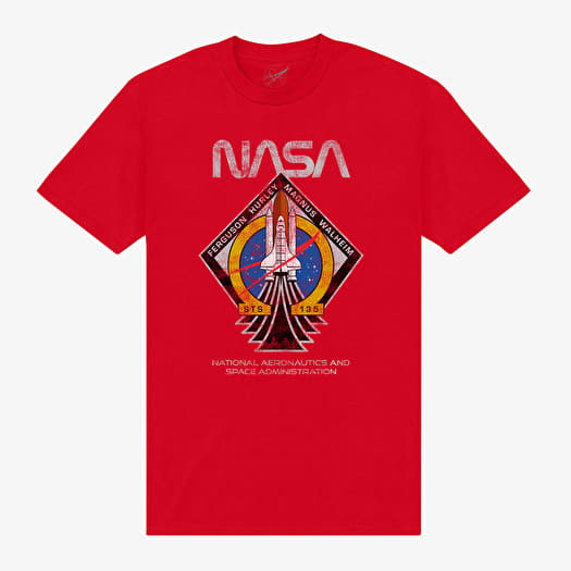 Tričko Merch Park Agencies - NASA STS135 Unisex T-Shirt Red
