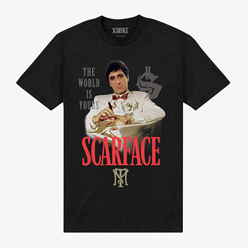 T-Shirt Merch Scarface - Scarface The World Is Yours Unisex T-Shirt Black