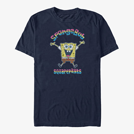 T-shirt Merch Nickelodeon SpongeBob SquarePants - Rainbow SpongeBob Unisex T-Shirt Navy Blue