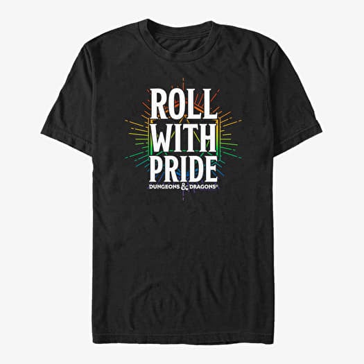 Tričko Merch Dungeons & Dragons - Roll with Pride Unisex T-Shirt Black