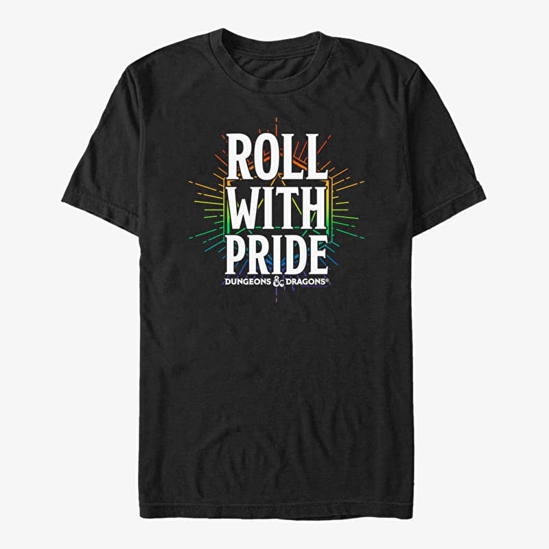 Póló Merch Dungeons & Dragons - Roll with Pride Unisex T-Shirt Black