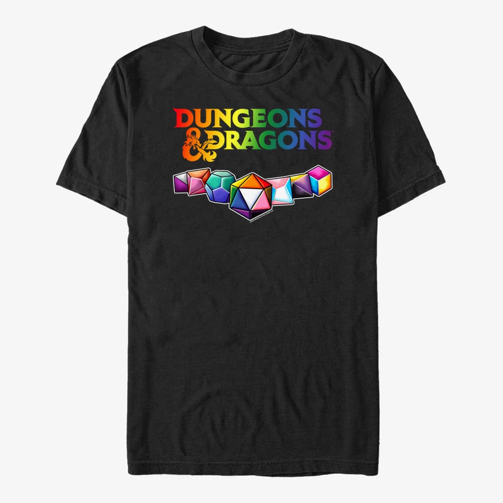 Majice T-shirt Merch Dungeons & Dragons - Pride Dice Unisex T-Shirt Black