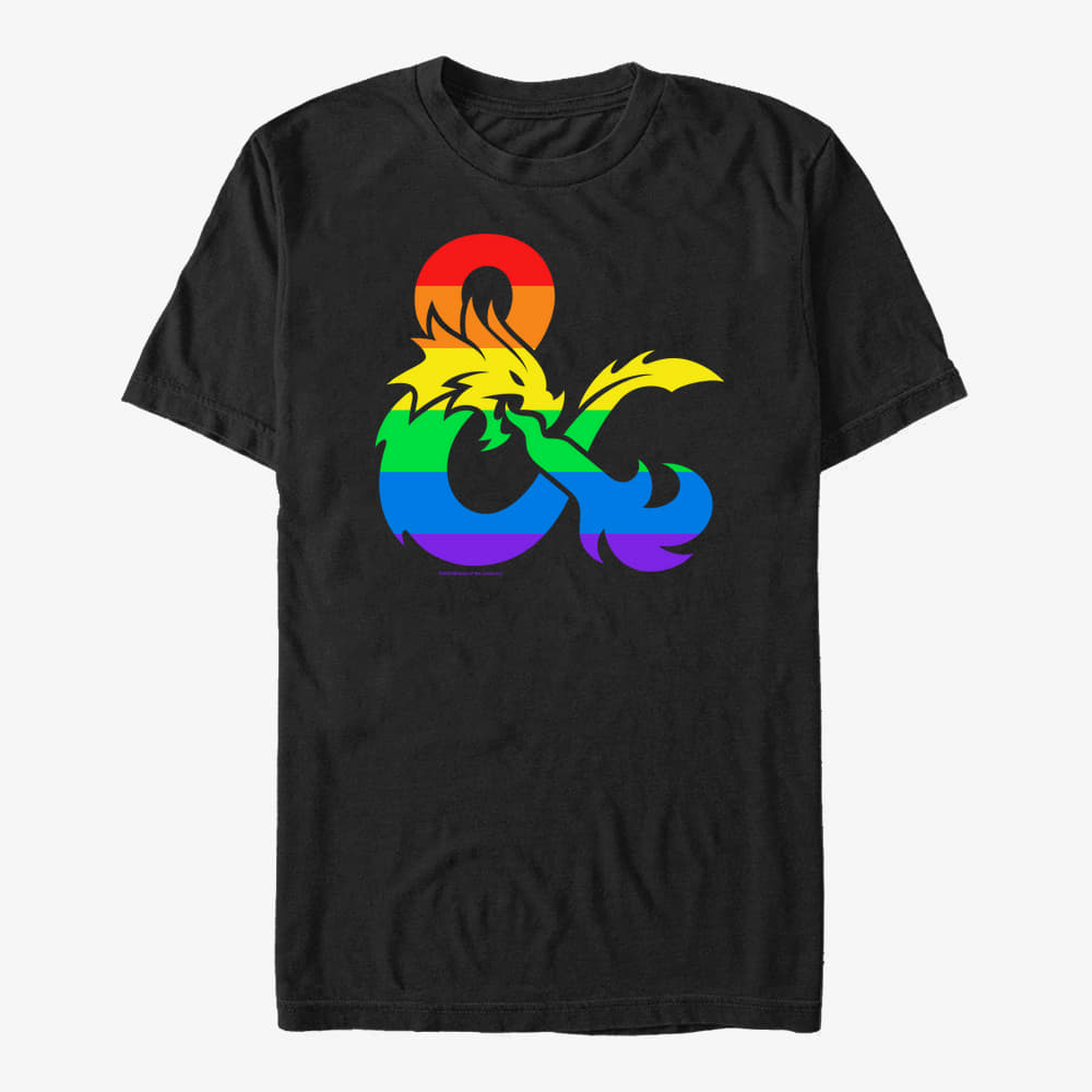 majice kratkih rukava Merch Dungeons & Dragons - Pride Flag Logo Unisex T-Shirt Black