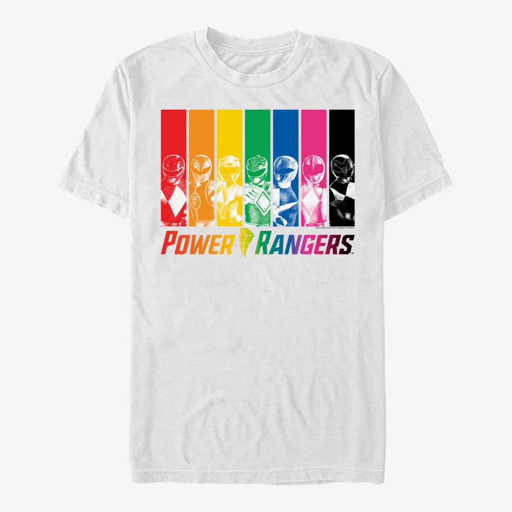T-Shirts Merch Hasbro Power Rangers - Rainbow Rangers Unisex T-Shirt White