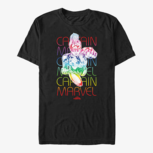 T-shirt Merch Captain Marvel: Movie - Rainbow Power Unisex T-Shirt Black