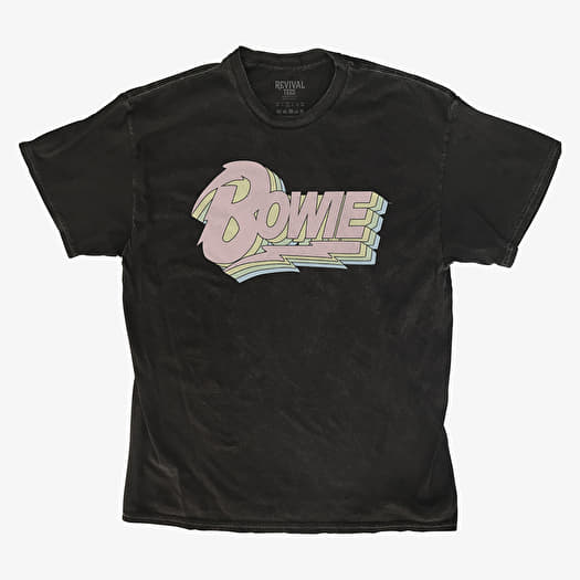 T-shirt Merch Revival Tee - David Bowie Pastel Logo Unisex T-Shirt Black