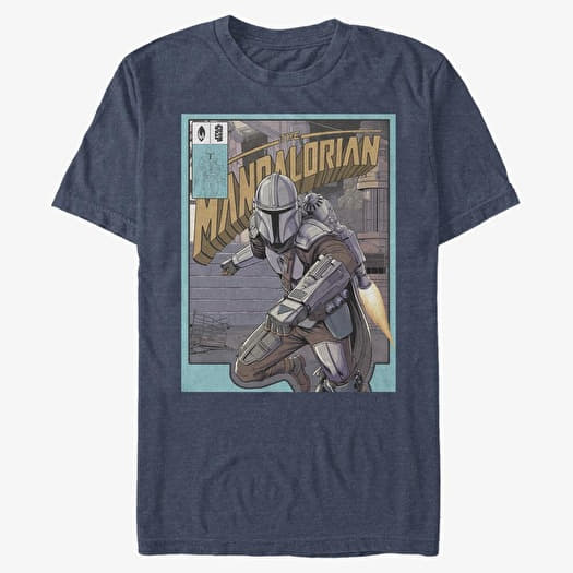 Merch Star Wars: The Mandalorian - Mandalorian Flight Poster Unisex T-Shirt Vintage Heather Navy