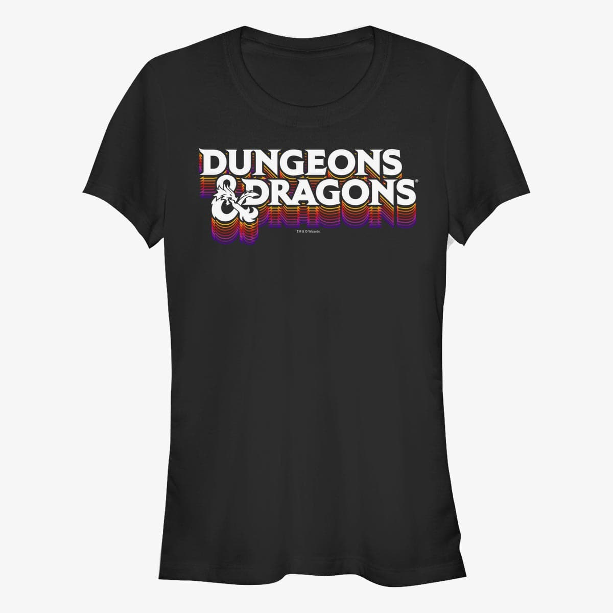 T-Shirts Merch Dungeons & Dragons - LOGO 70's RETRO COLORS Women's T-Shirt Black