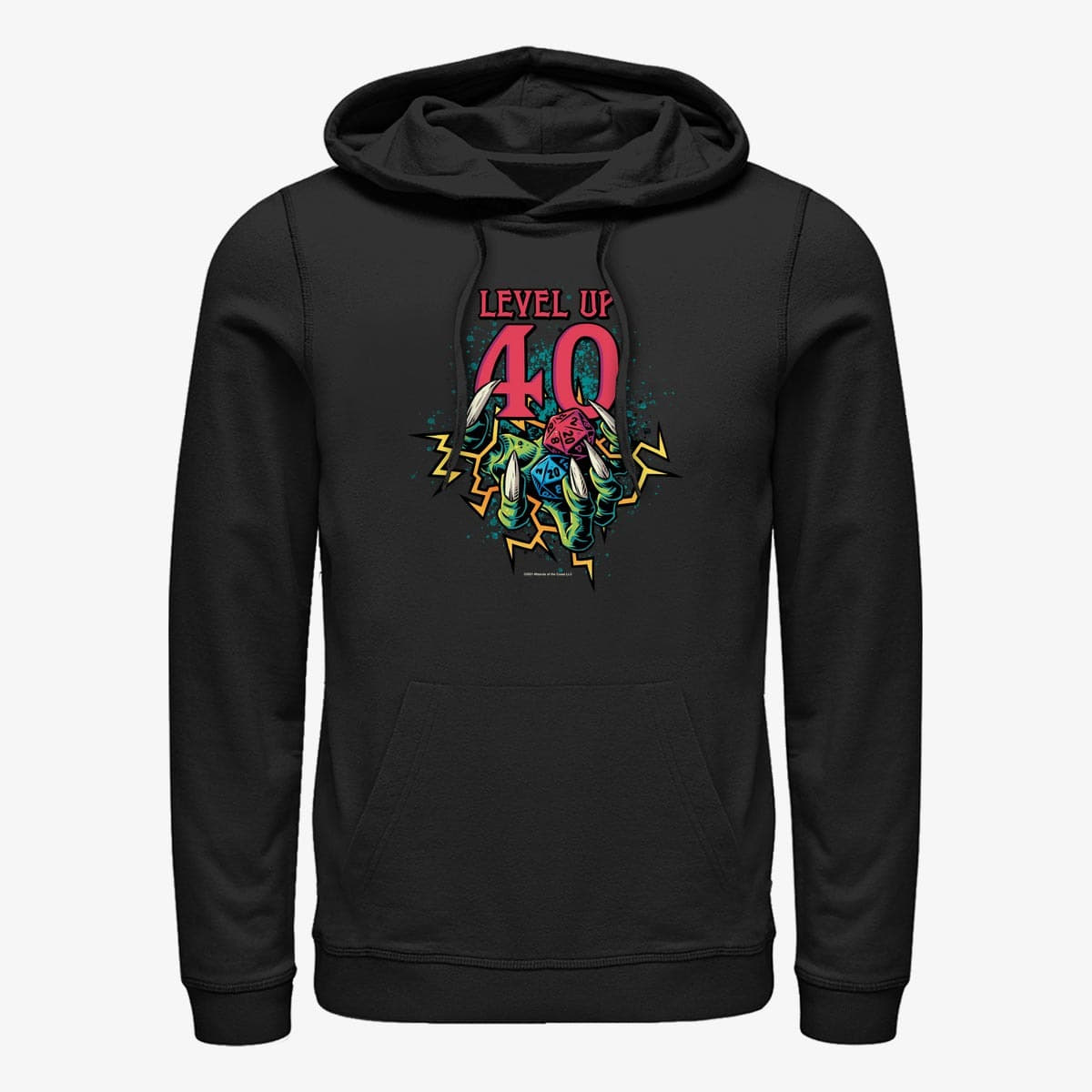 Mikiny Merch Dungeons & Dragons - Level Up Forty Unisex Hoodie Black