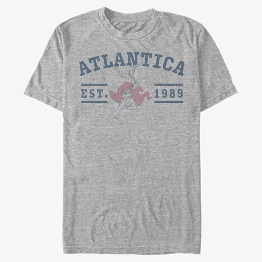 Tricou Merch Disney The Little Mermaid - Atlantis College Unisex T-Shirt Heather Grey