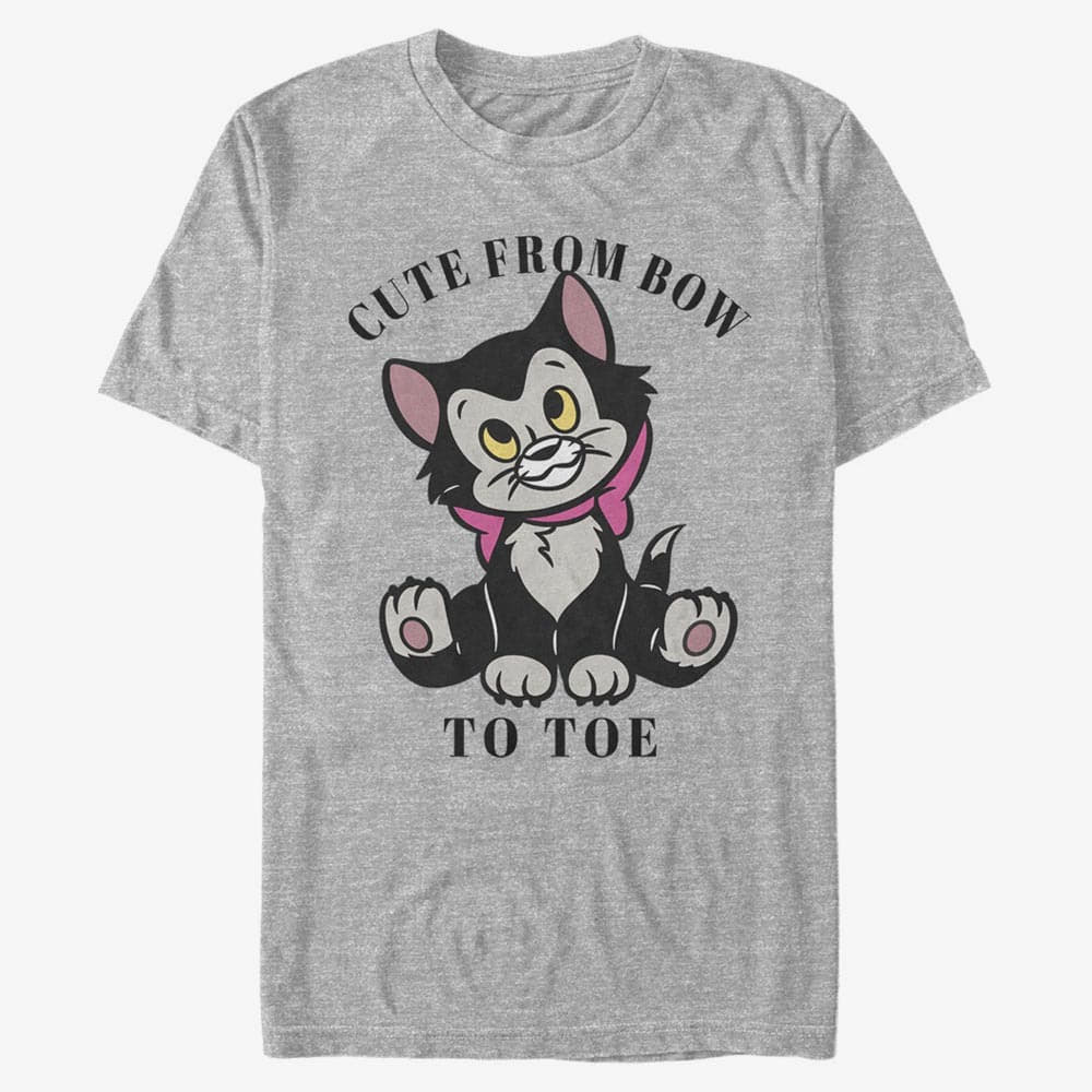 T-shirts Merch Disney Classics Pinocchio - Cute Figaro Unisex T-Shirt Heather Grey