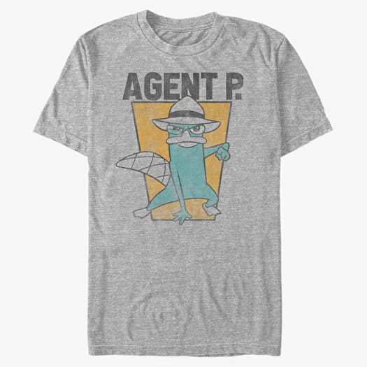 Tričko Merch Disney Classics Phineas And Ferb - Agent P Unisex T-Shirt Heather Grey