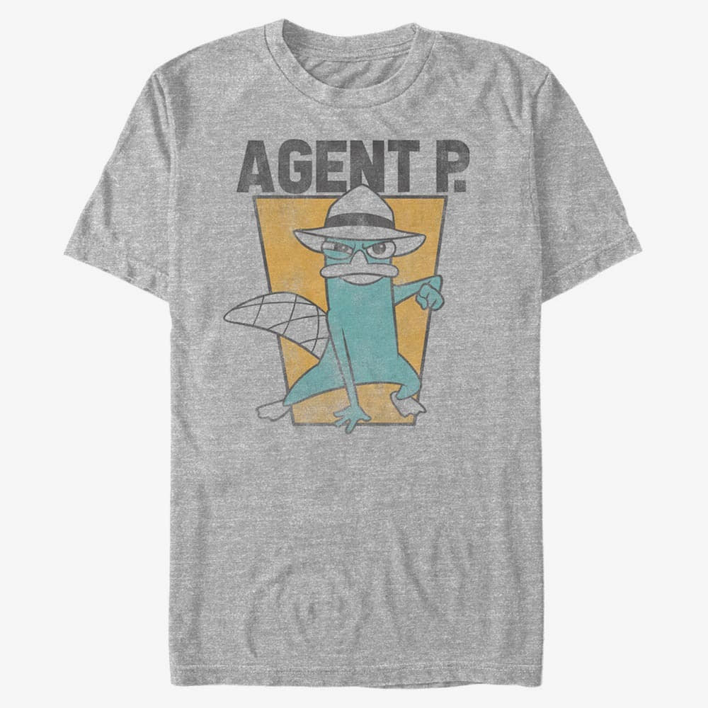 T-särgid Merch Disney Classics Phineas And Ferb - Agent P Unisex T-Shirt Heather Grey