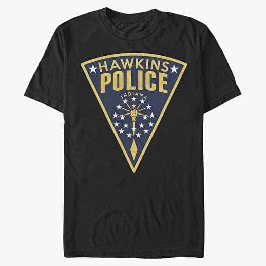 Camiseta Merch Netflix Stranger Things - Hawkins Police Seal Unisex T-Shirt Black