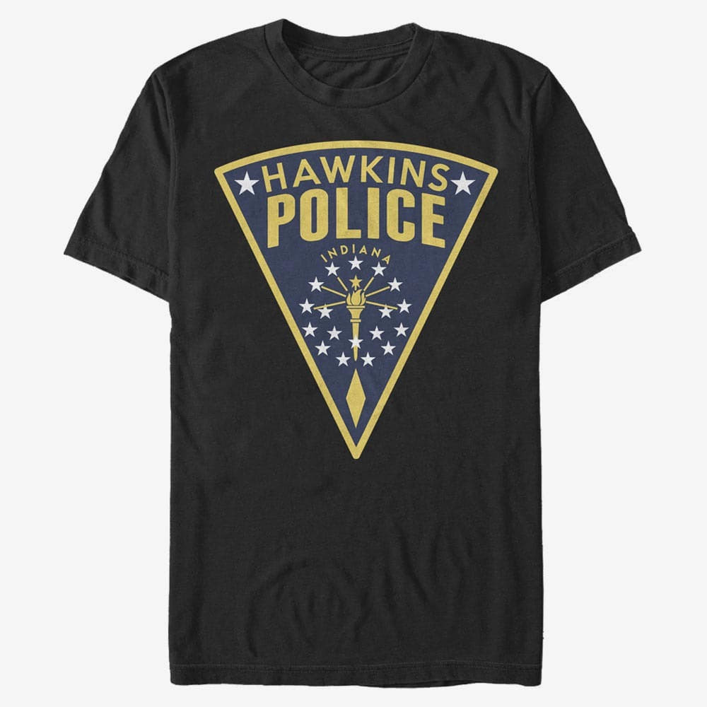 T-shirts Merch Netflix Stranger Things - Hawkins Police Seal Unisex T-Shirt Black