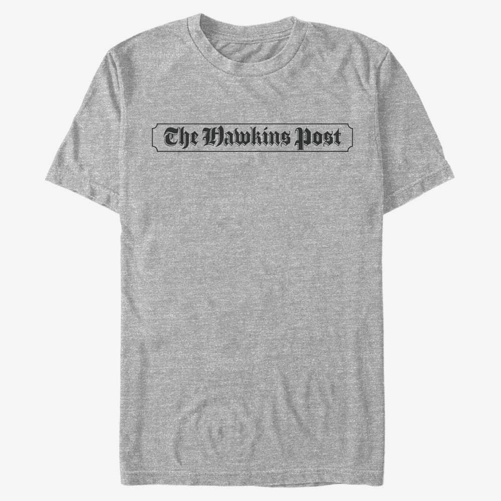 Tričká Merch Netflix Stranger Things - The Hawkins Post Unisex T-Shirt Heather Grey