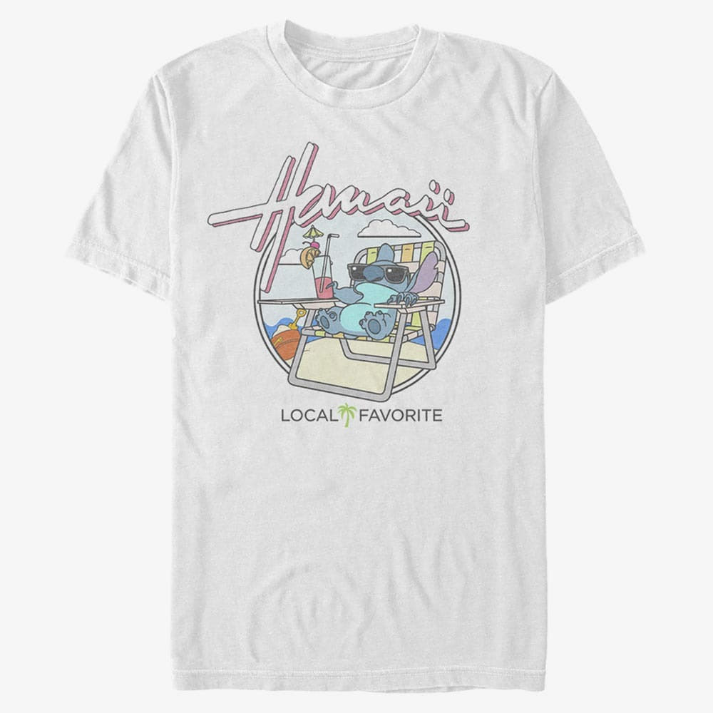 Tričká Merch Disney Lilo & Stitch - LOCAL FAVORITE Unisex T-Shirt White