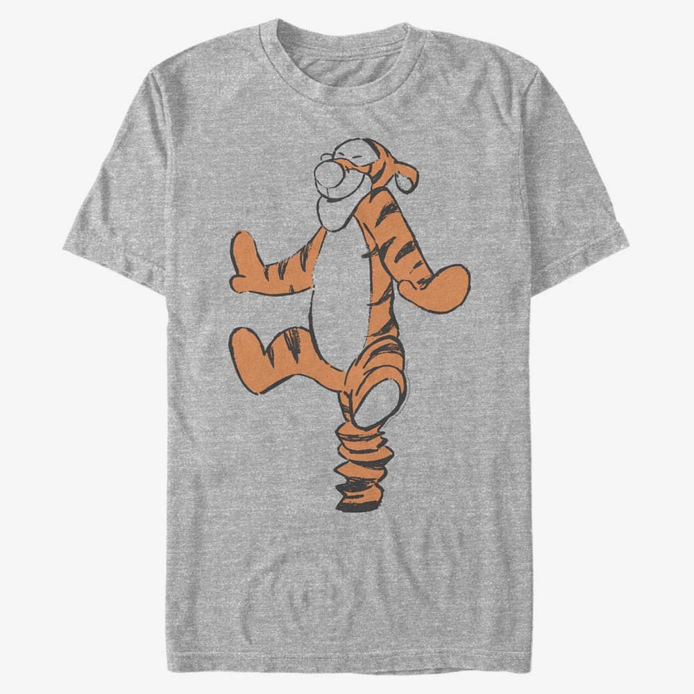 Tričká Merch Disney Winnie the Pooh - Basic Sketch Tigger Unisex T-Shirt Heather Grey