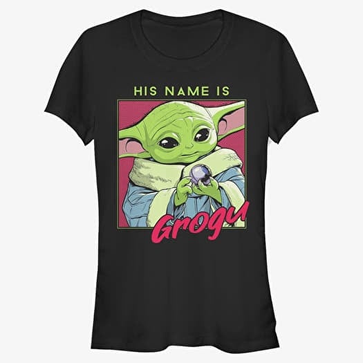 Majica Merch Star Wars: The Mandalorian - His Name is Grogu Women's T-Shirt Black