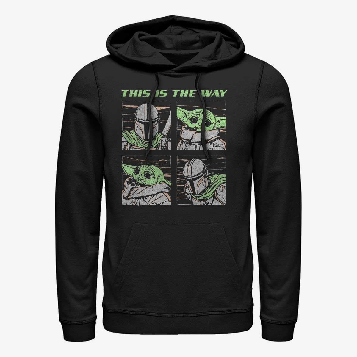 Mikiny Merch Star Wars: The Mandalorian - Mando Four Unisex Hoodie Black