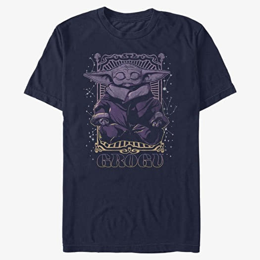 Majica Merch Star Wars: The Mandalorian - Grogu Meditation Unisex T-Shirt Navy Blue