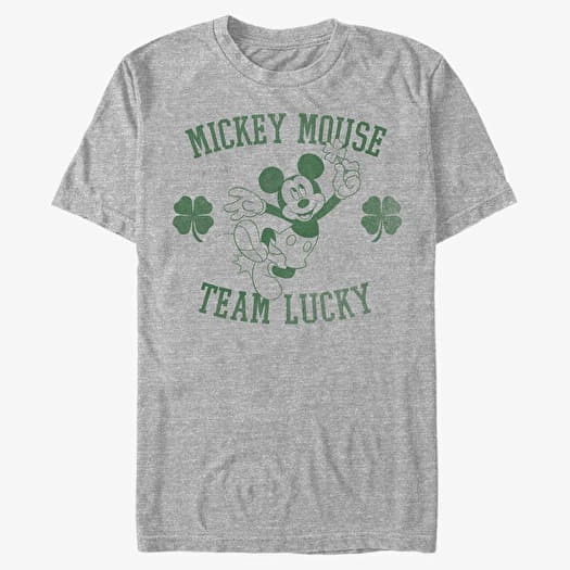 T-shirt Merch Disney Classics Mickey & Friends - TEAM LUCKY Unisex T-Shirt Heather Grey